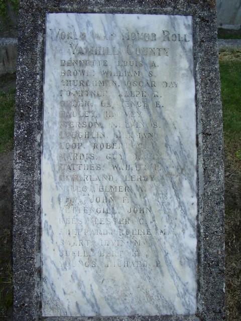 Newberg Plaque 2, World War Honor Roll