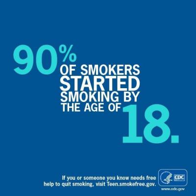 90 Percent of Smokers Started Smoking by the Age of 18